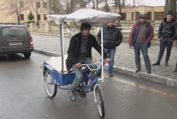 Ağstafada qeyri-adi velosiped