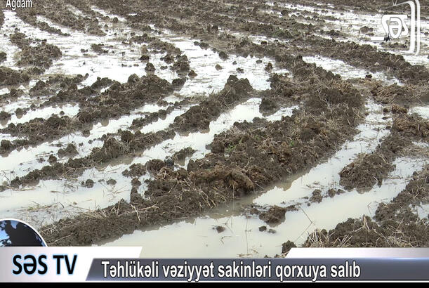 Ağdamda əkin sahələrini və evləri su basıb